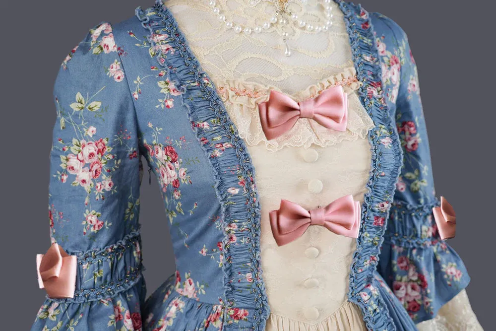 Rippling Blossom Rococo Robe Onepiece in Mint