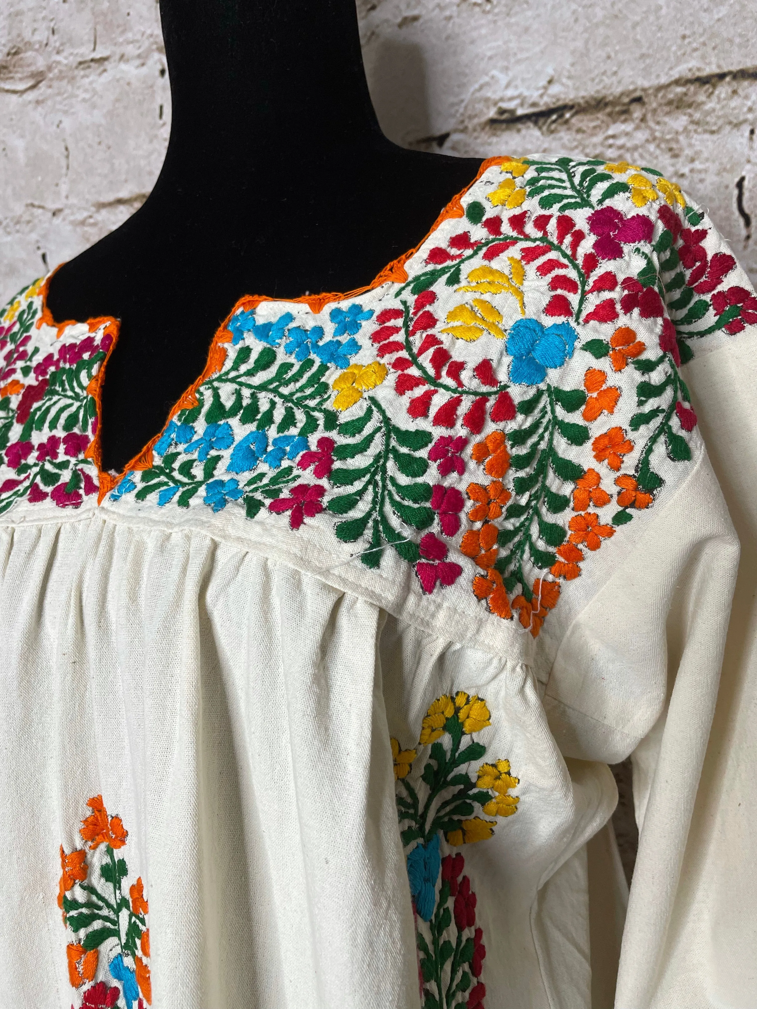 San Antonio Mexican Dress V-Neck 3/4 Sleeve