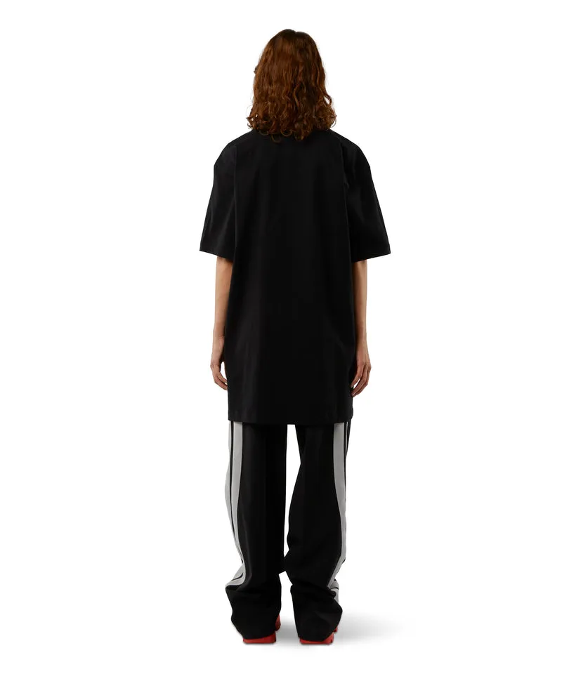 Short sleeve cotton dress BLACK