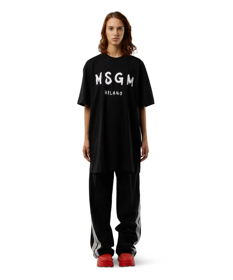 Short sleeve cotton dress BLACK