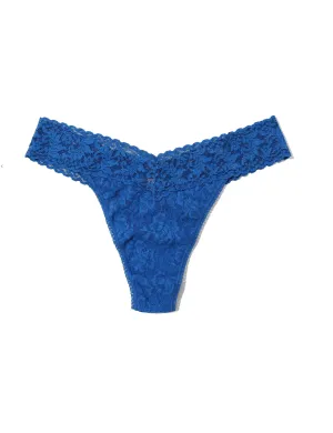 Signature Lace Original Rise Thong, Deep Dive Blue