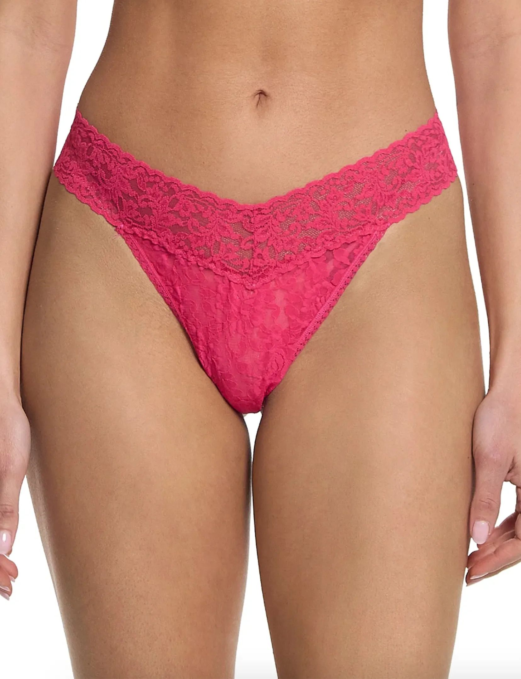 Signature Lace Original Rise Thong, Sweet Tart Pink