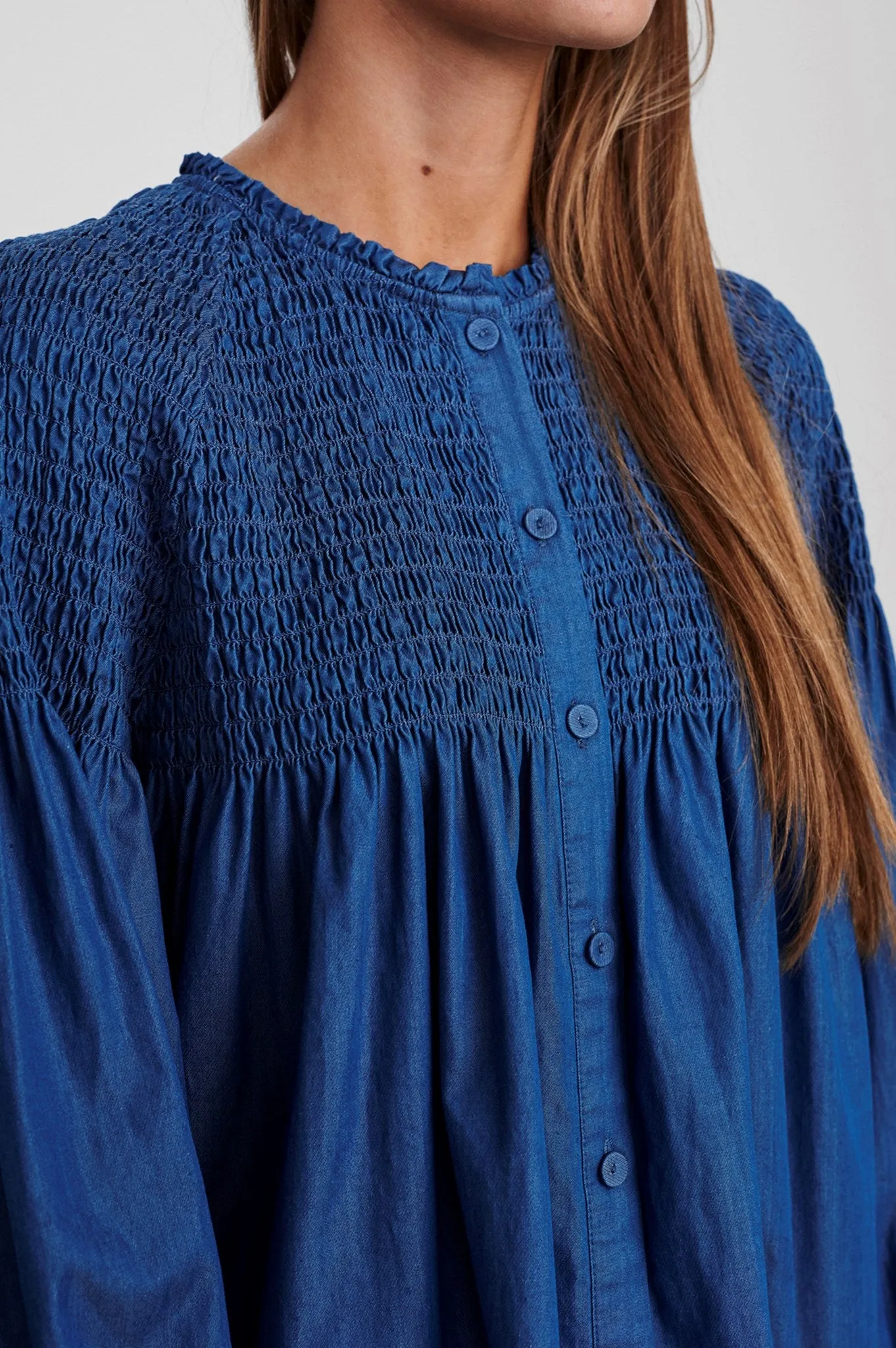 SISARA DRESS - Medium Blue Denim