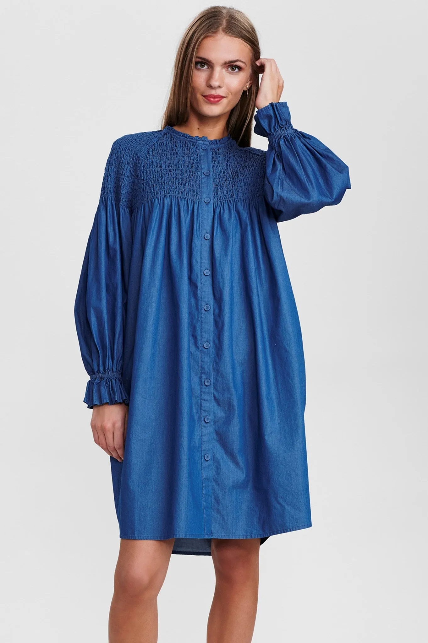 SISARA DRESS - Medium Blue Denim