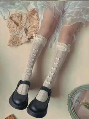 Small Bow Lace Socks