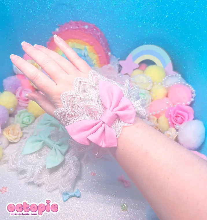 Sparkle Rose Princess Bow Wrist Cuffs