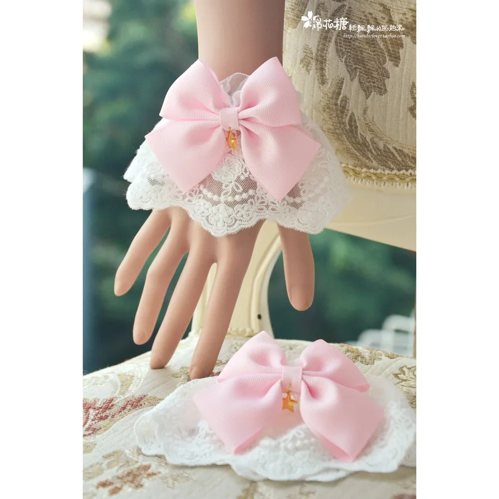 Star Drop White Lace Wristcuffs