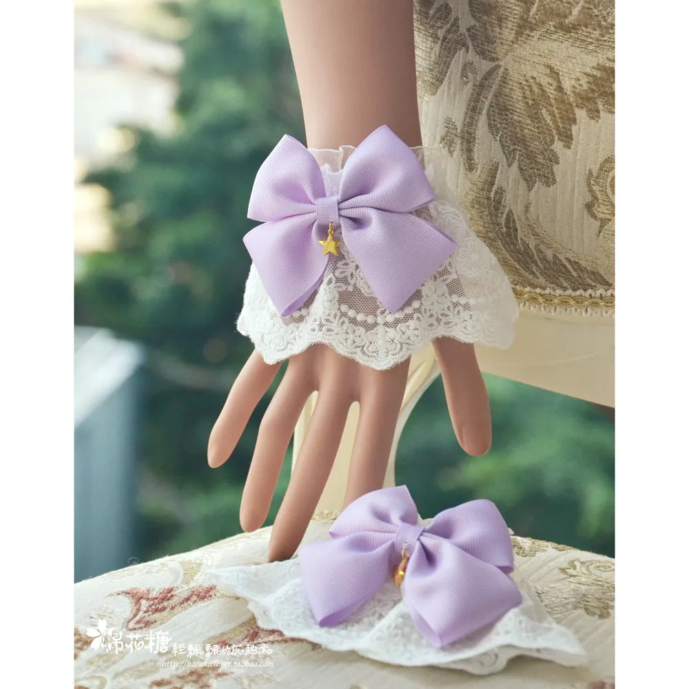 Star Drop White Lace Wristcuffs
