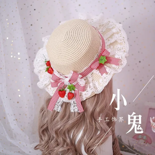 Strawberry Lace Straw Hat