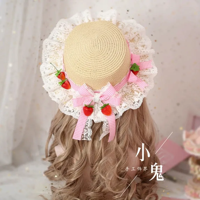 Strawberry Lace Straw Hat