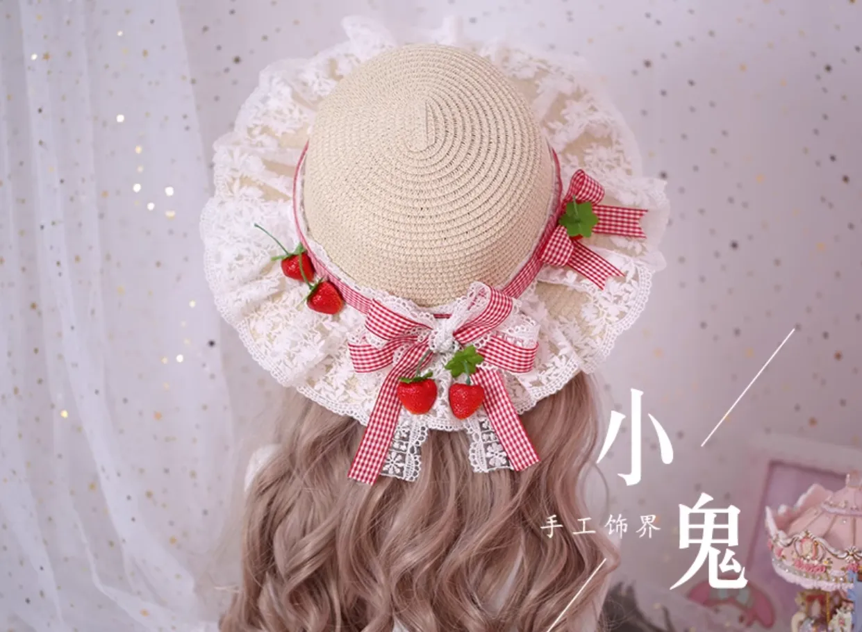 Strawberry Lace Straw Hat