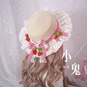 Strawberry Lace Straw Hat