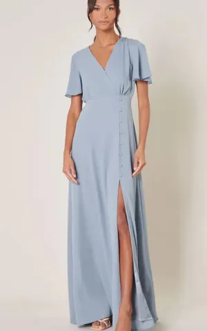 Sugarlips- Everlasting Surplice Flutter Sleeve Maxi Dress