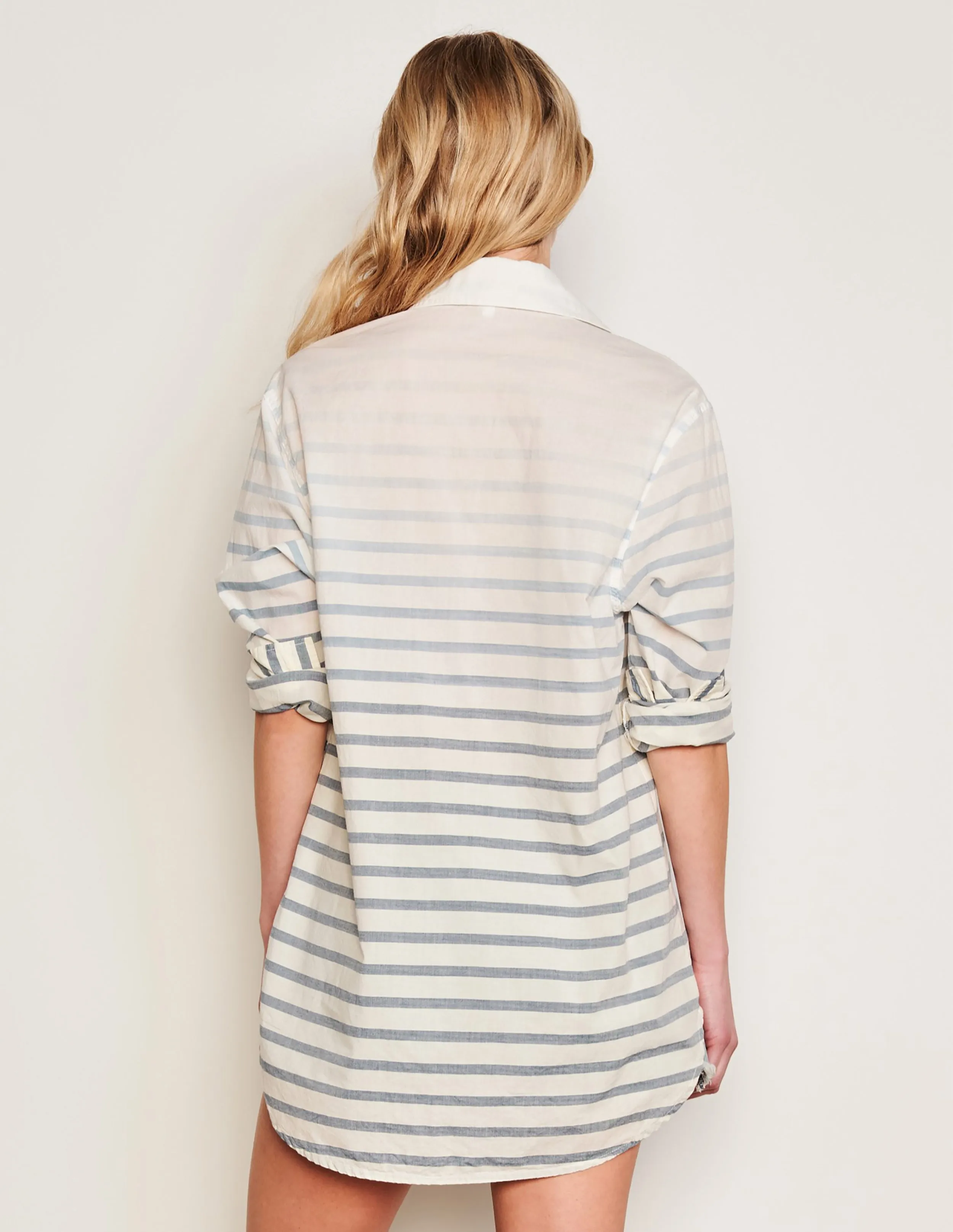 Sundry Changing Tide Stripe Classic Shirt in Deep Navy