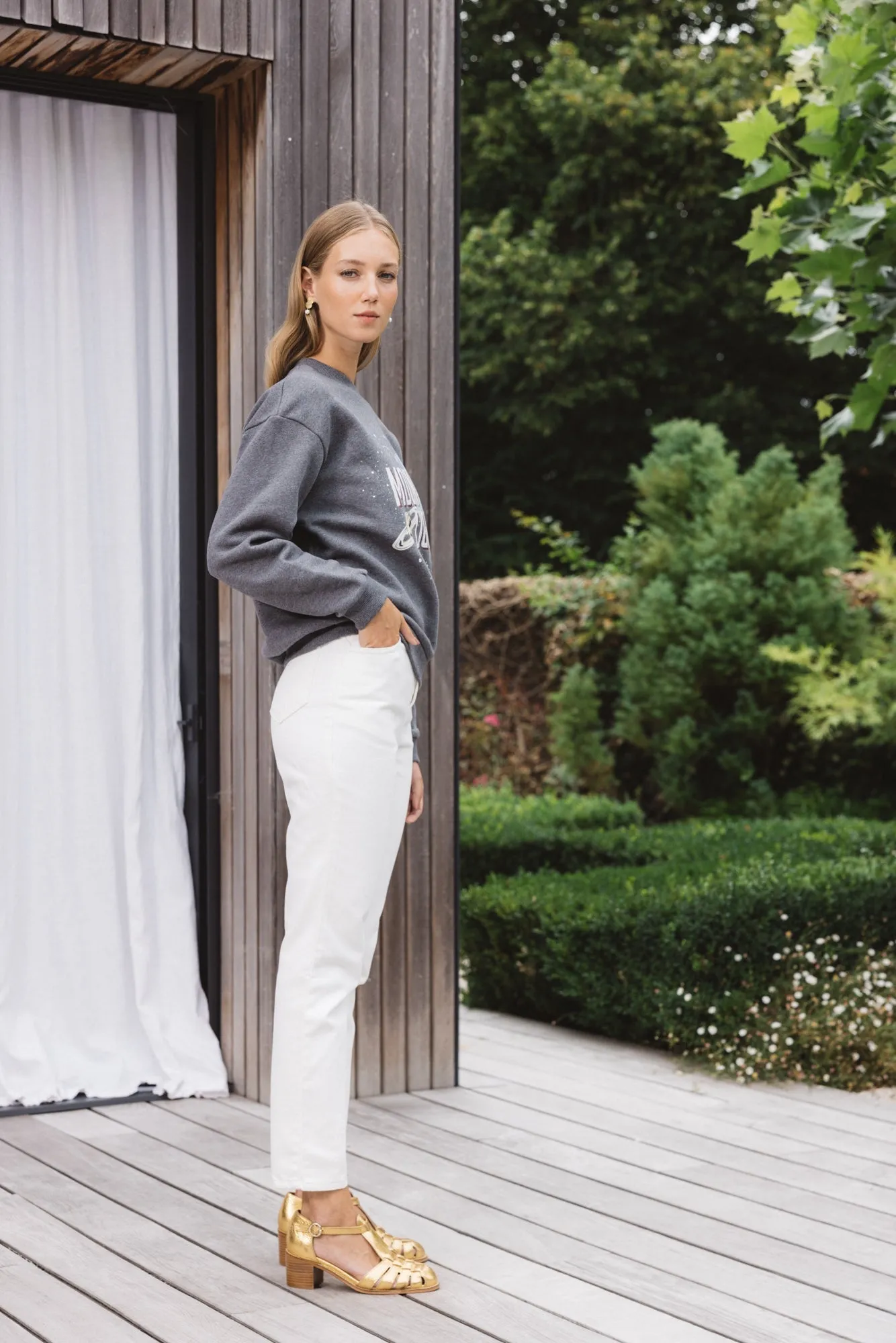 Sweat-shirt Cosmos gris