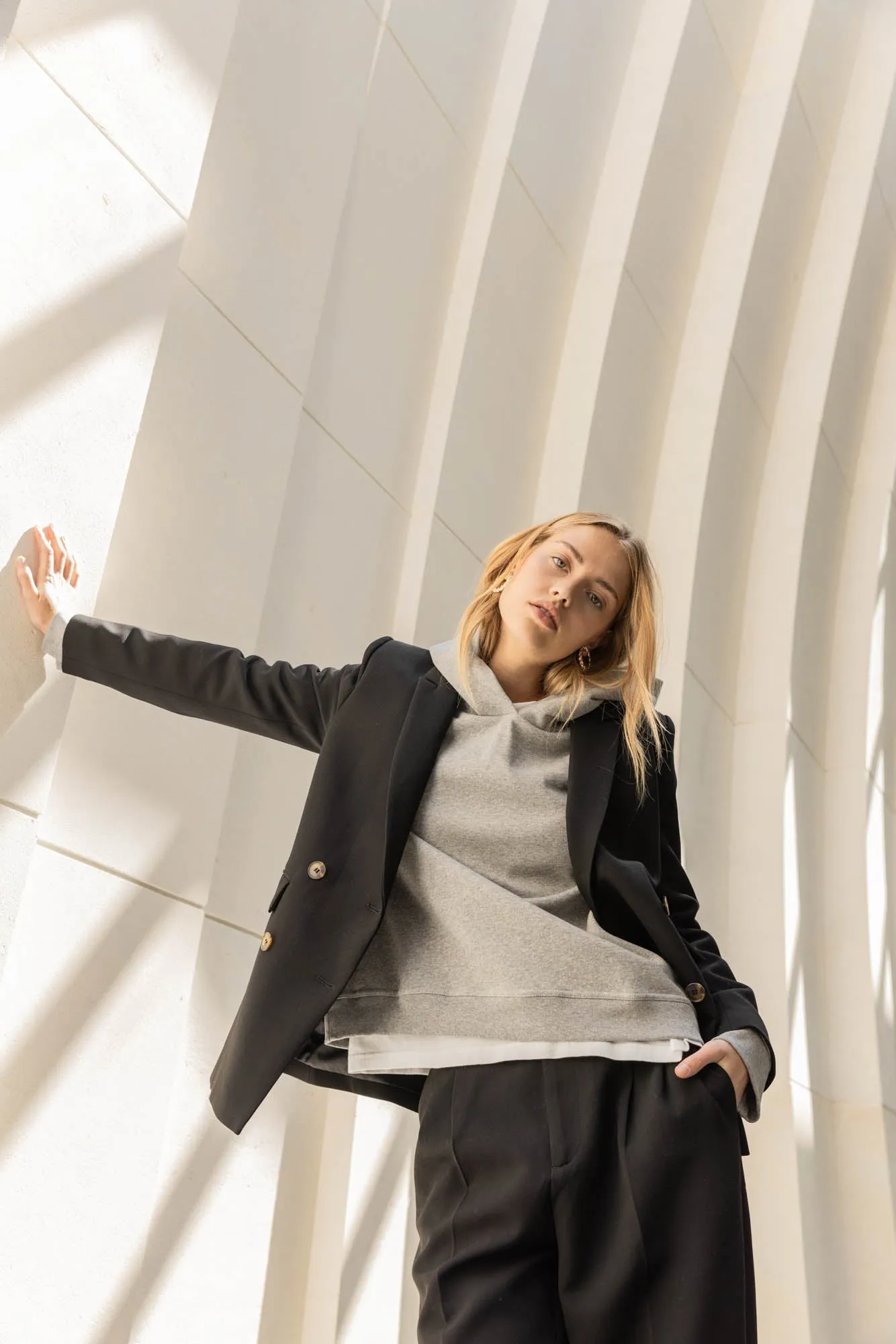 Sweat-shirt Piper gris clair