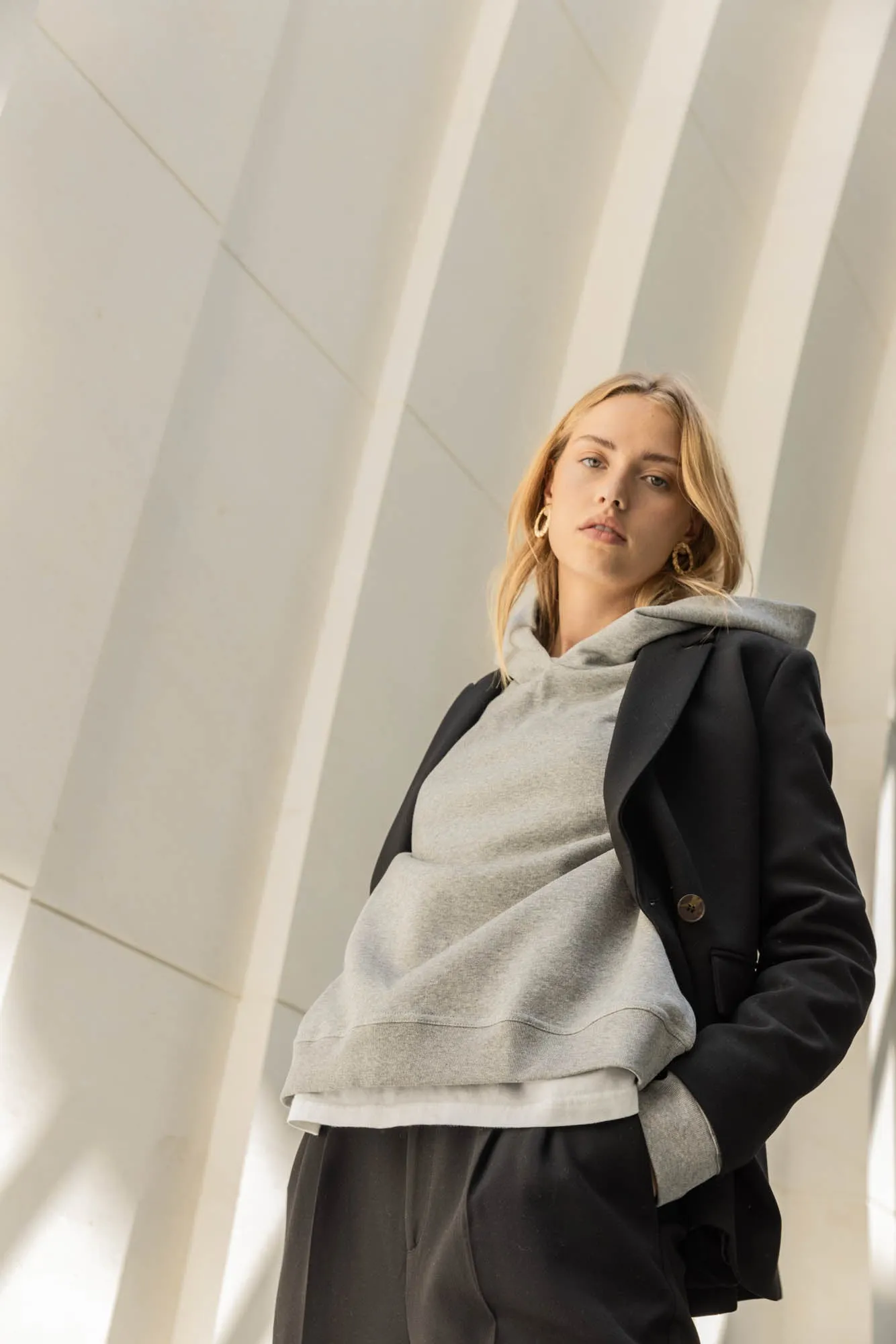 Sweat-shirt Piper gris clair