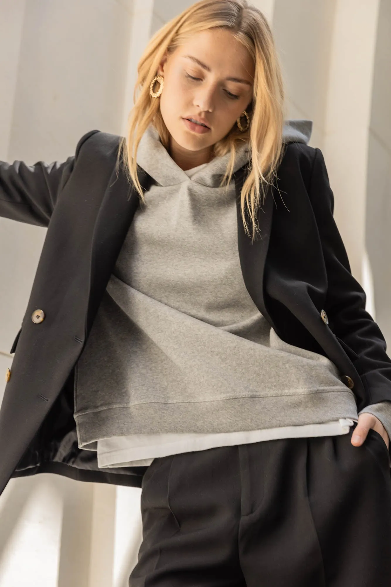 Sweat-shirt Piper gris clair