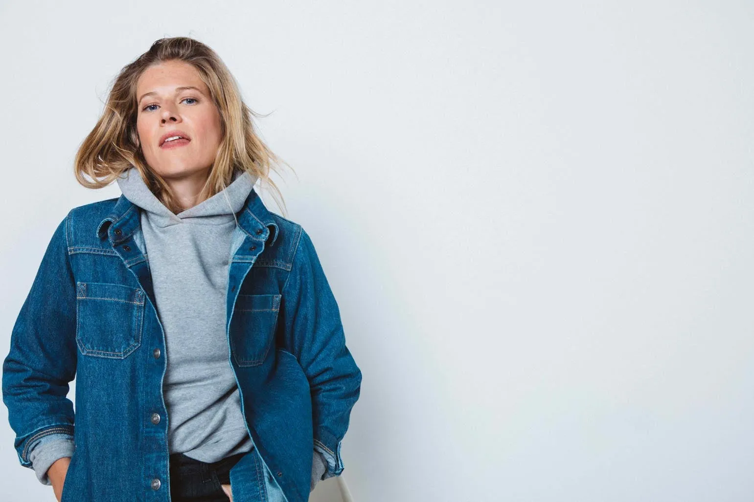 Sweat-shirt Piper gris clair