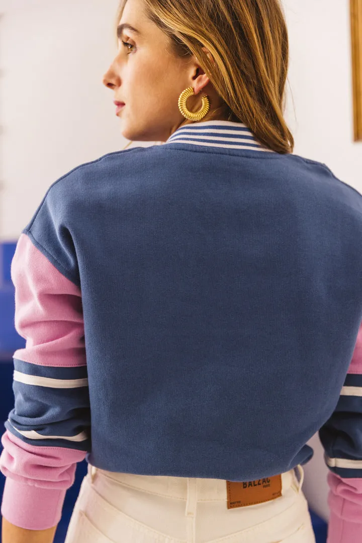 Sweat-shirt Poséidon bleu et lila