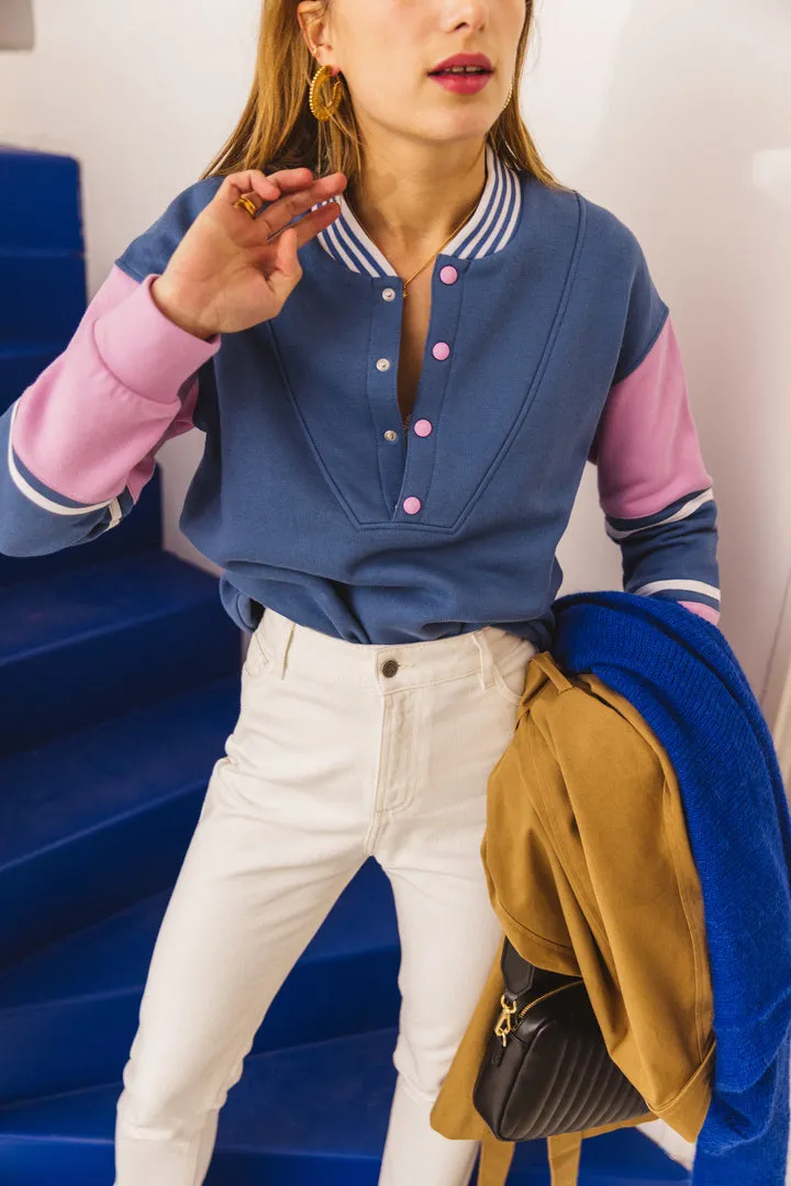 Sweat-shirt Poséidon bleu et lila