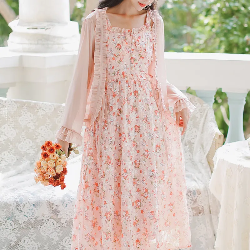 Tea Cup Floral Cami Dress (Pink)
