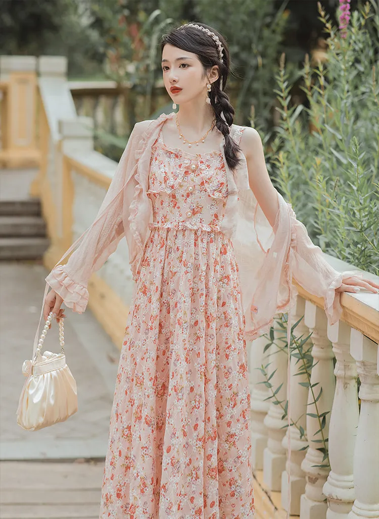 Tea Cup Floral Cami Dress (Pink)