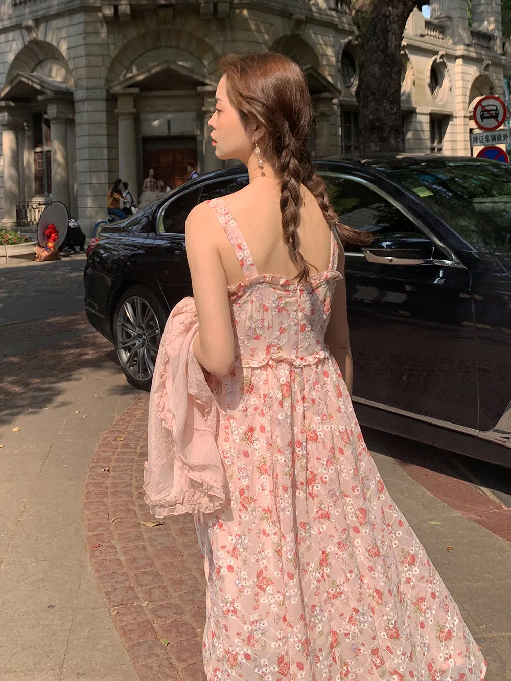 Tea Cup Floral Cami Dress (Pink)