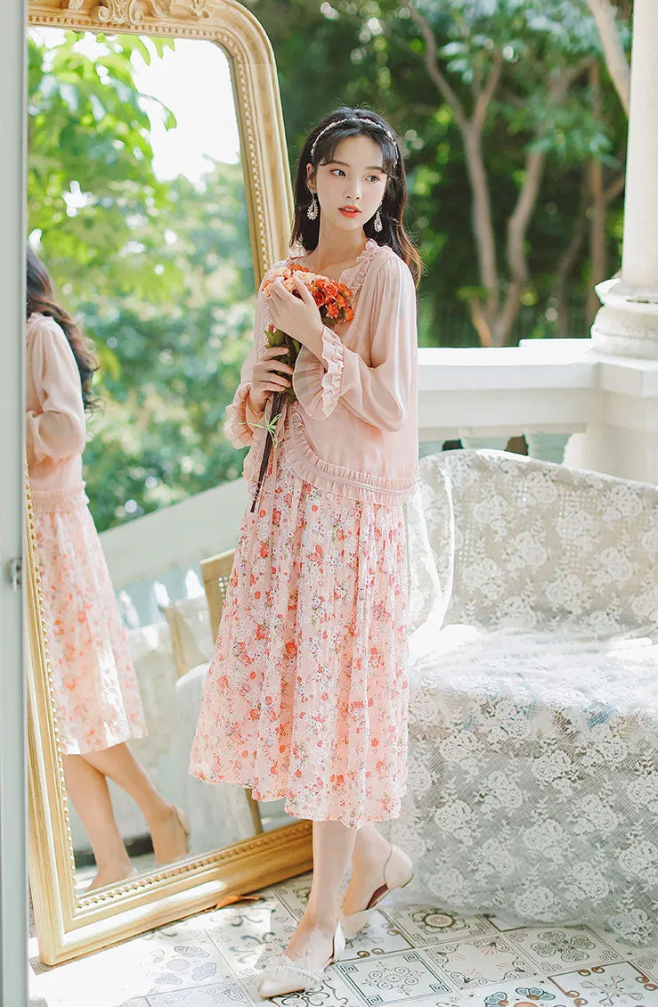 Tea Cup Floral Cami Dress (Pink)