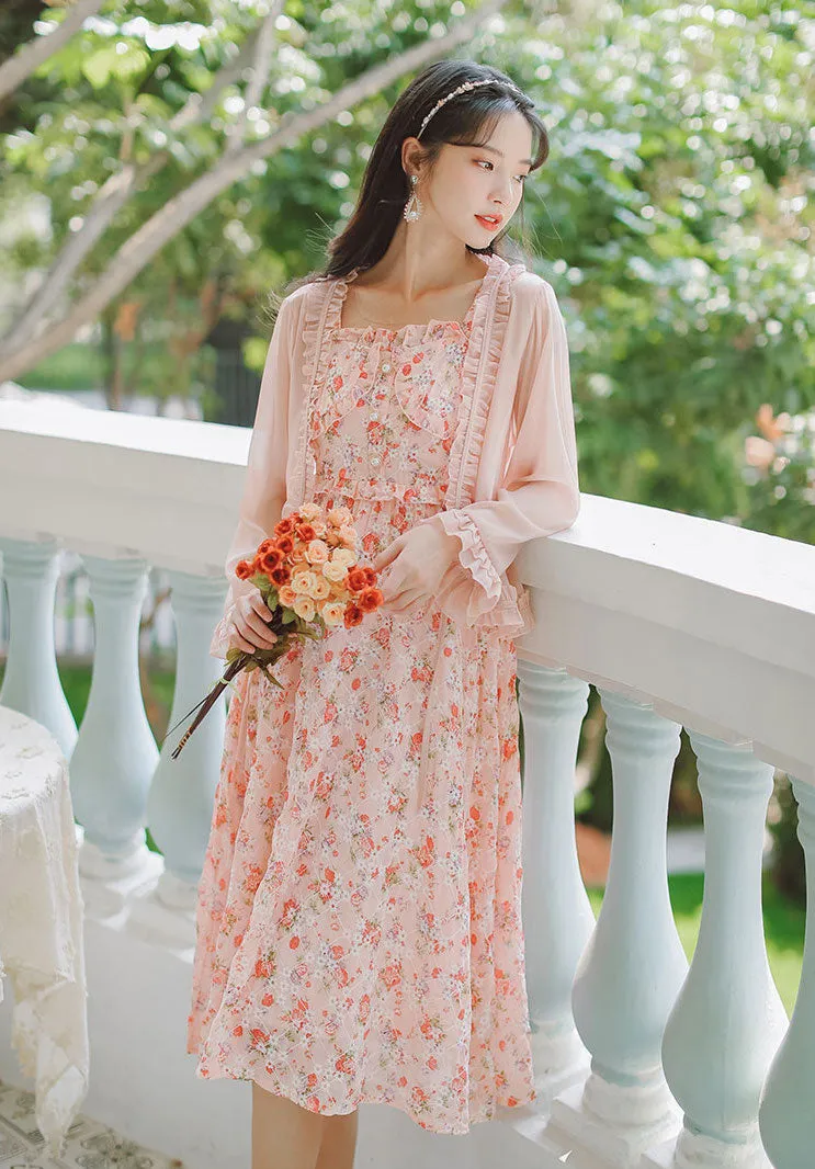 Tea Cup Floral Cami Dress (Pink)