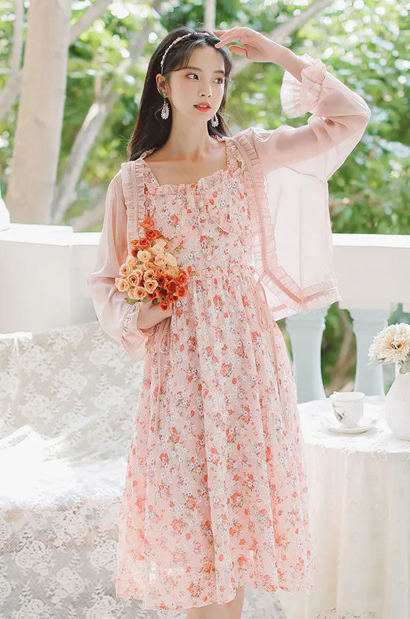 Tea Cup Floral Cami Dress (Pink)
