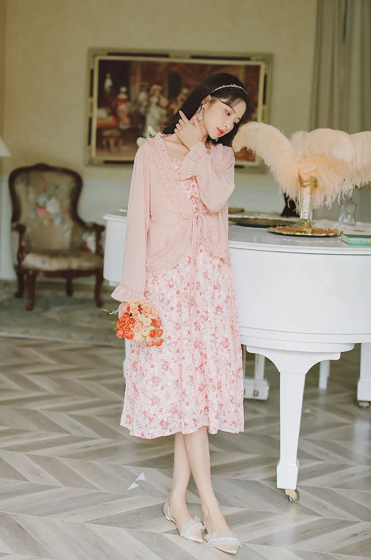 Tea Cup Floral Cami Dress (Pink)
