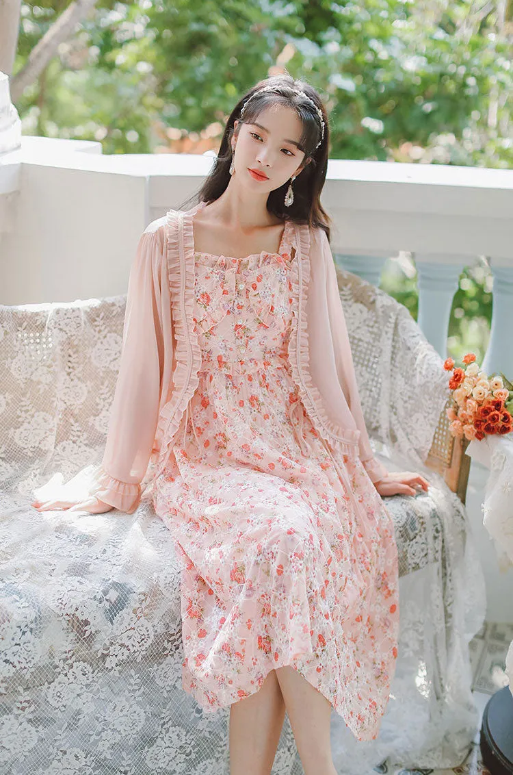 Tea Cup Floral Cami Dress (Pink)