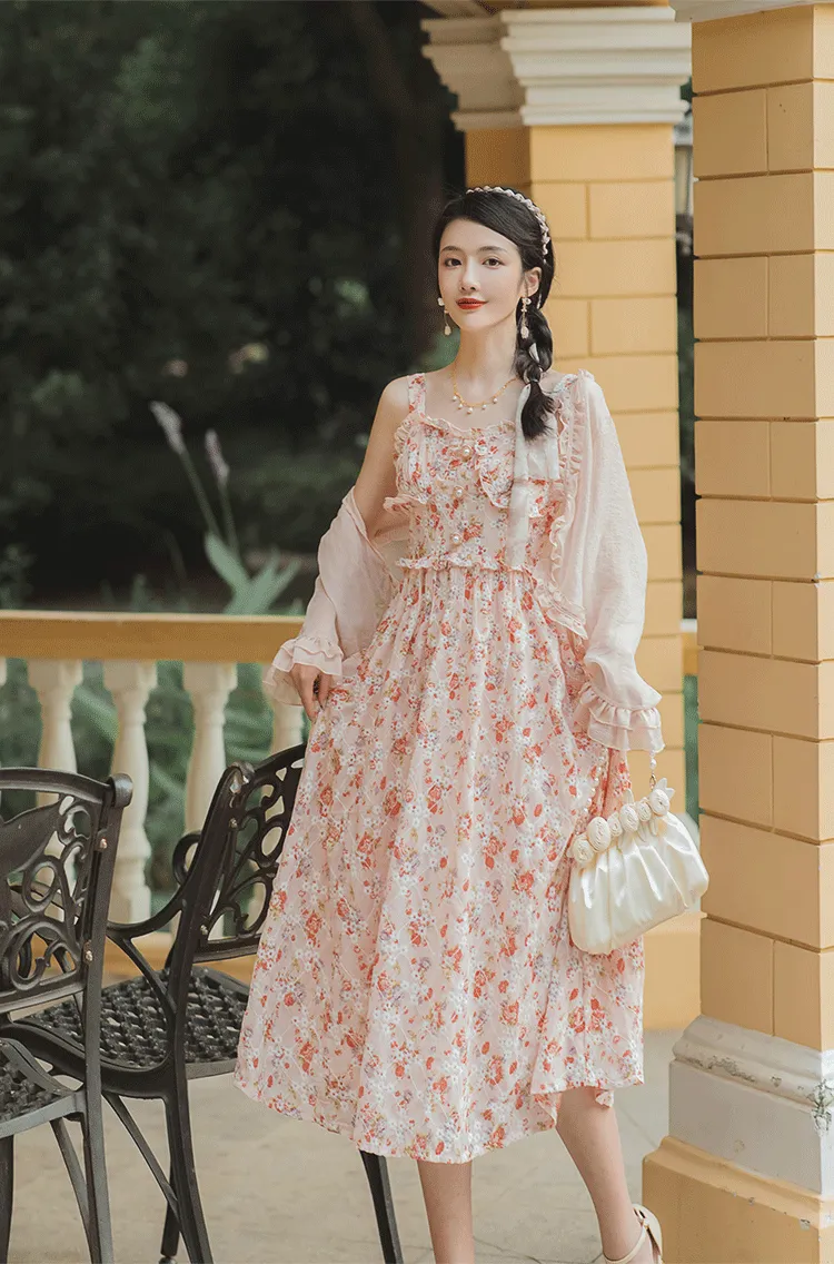 Tea Cup Floral Cami Dress (Pink)
