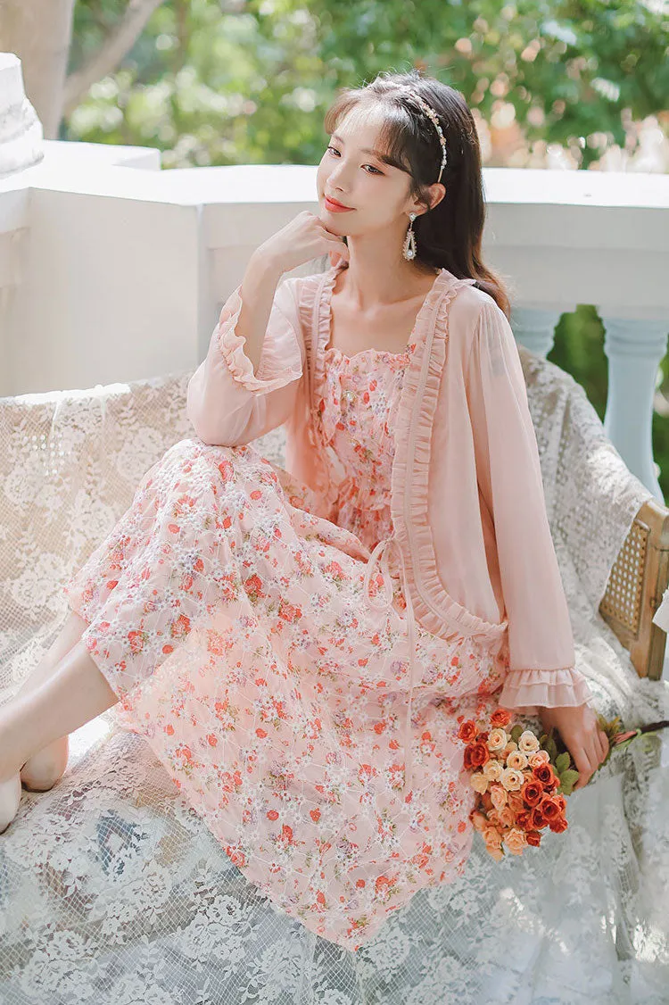 Tea Cup Floral Cami Dress (Pink)