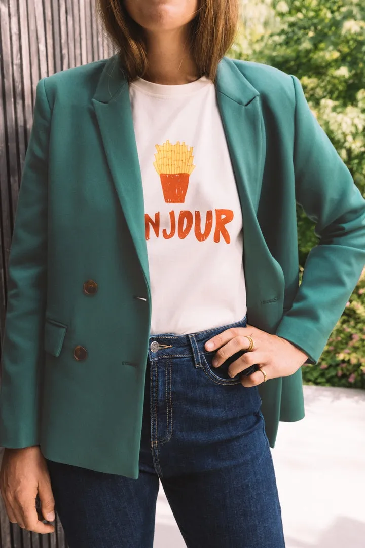 Tee-shirt Bree Bonjour écru