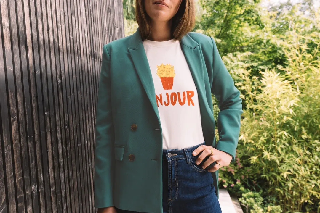 Tee-shirt Bree Bonjour écru