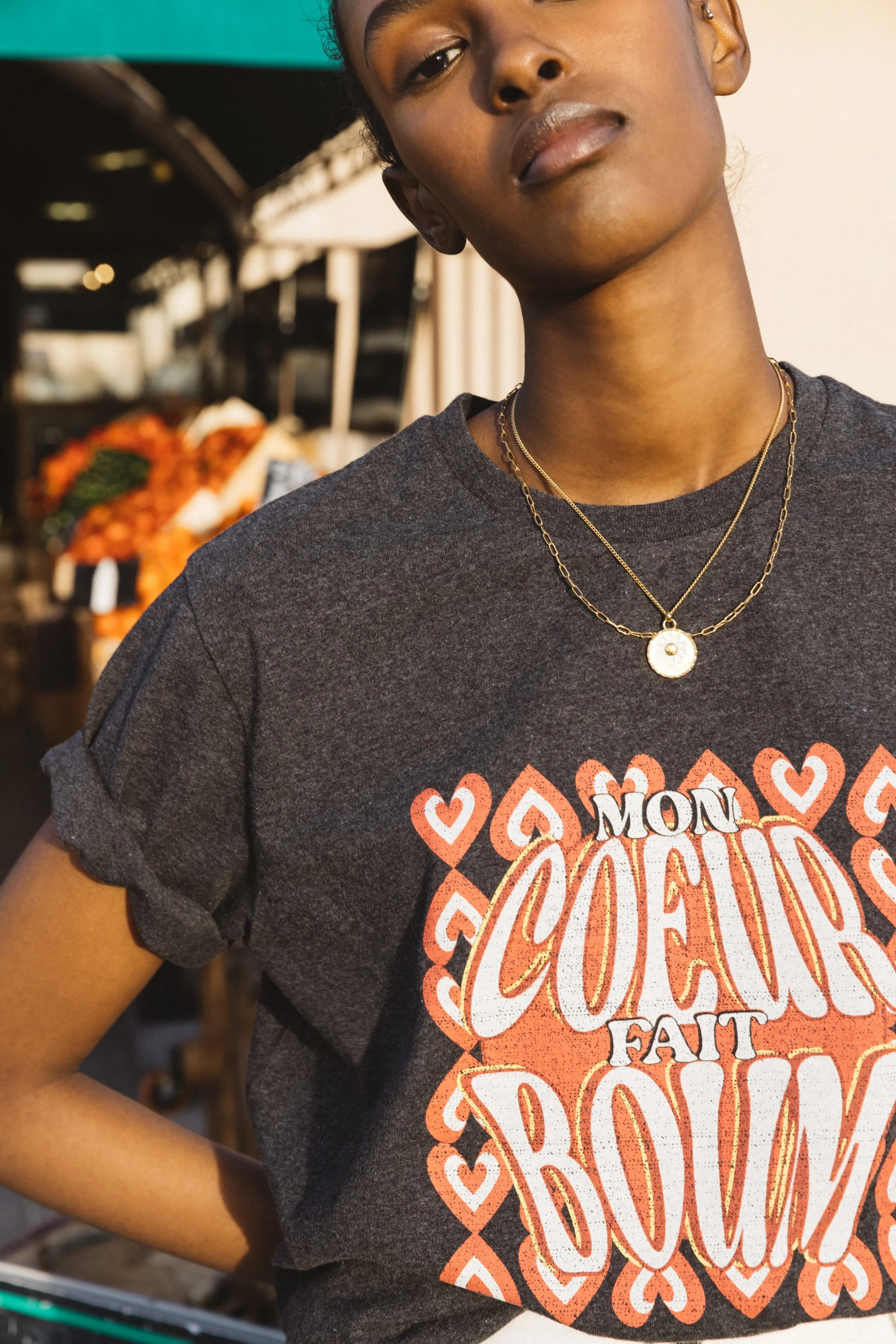 Tee-shirt Bree Boum gris