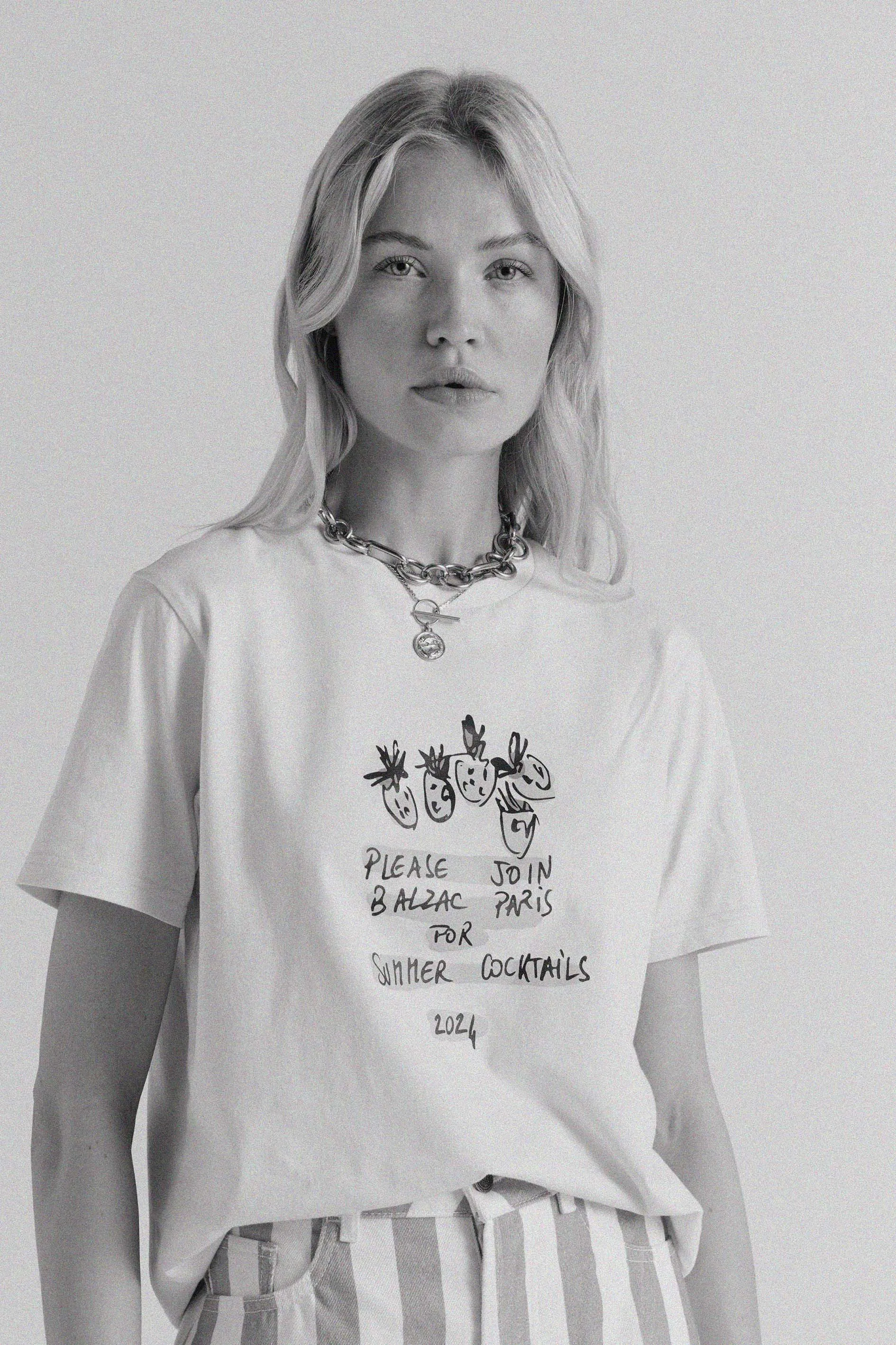 Tee-shirt Bree Cocktail party écru