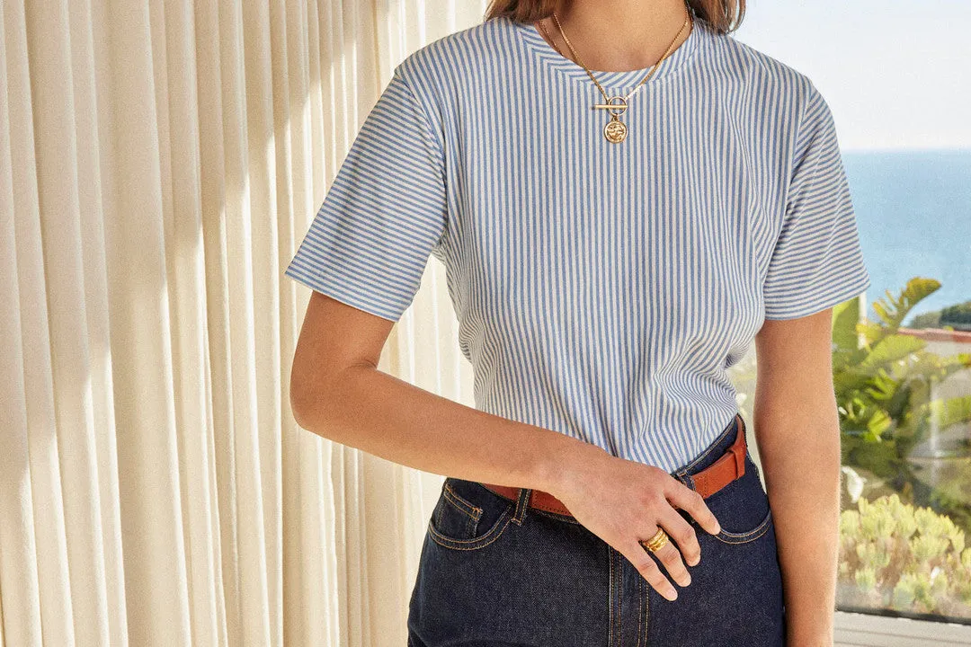 Tee-shirt Bree rayé bleu et blanc