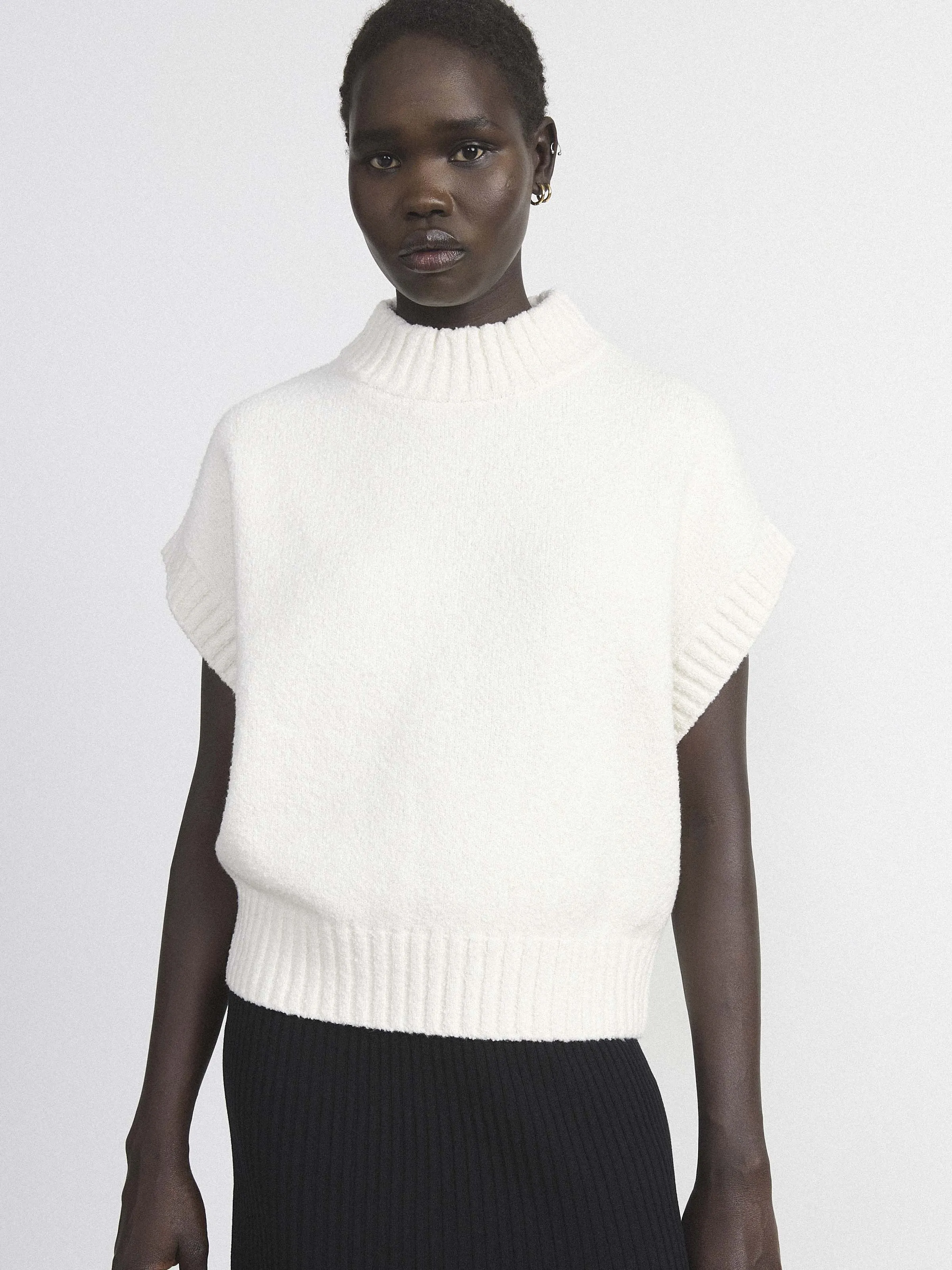 The Seawool® Sweater Vest in White Cream