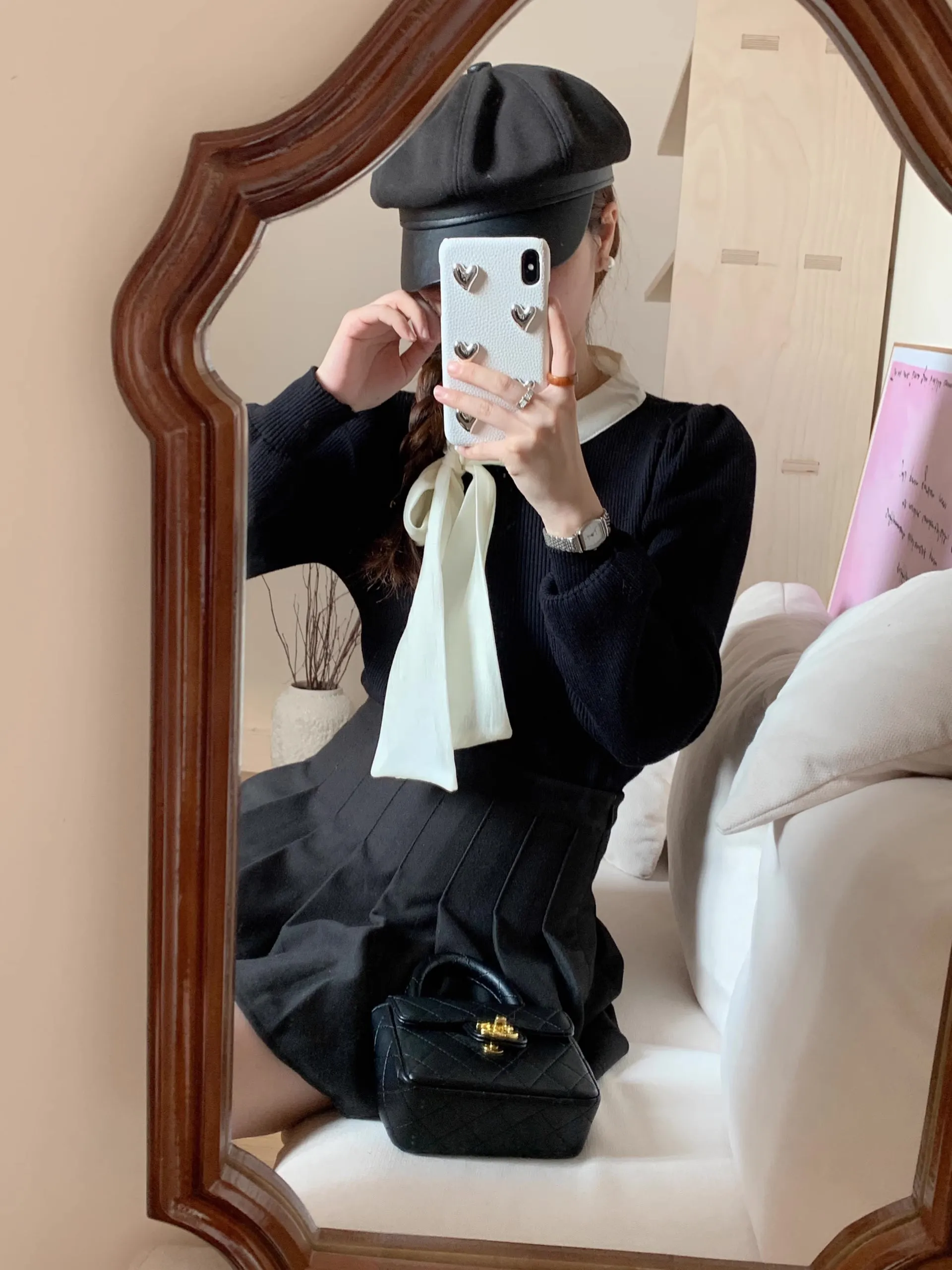 Tie Neck Puff Sleeve Sweater (5 Colors)