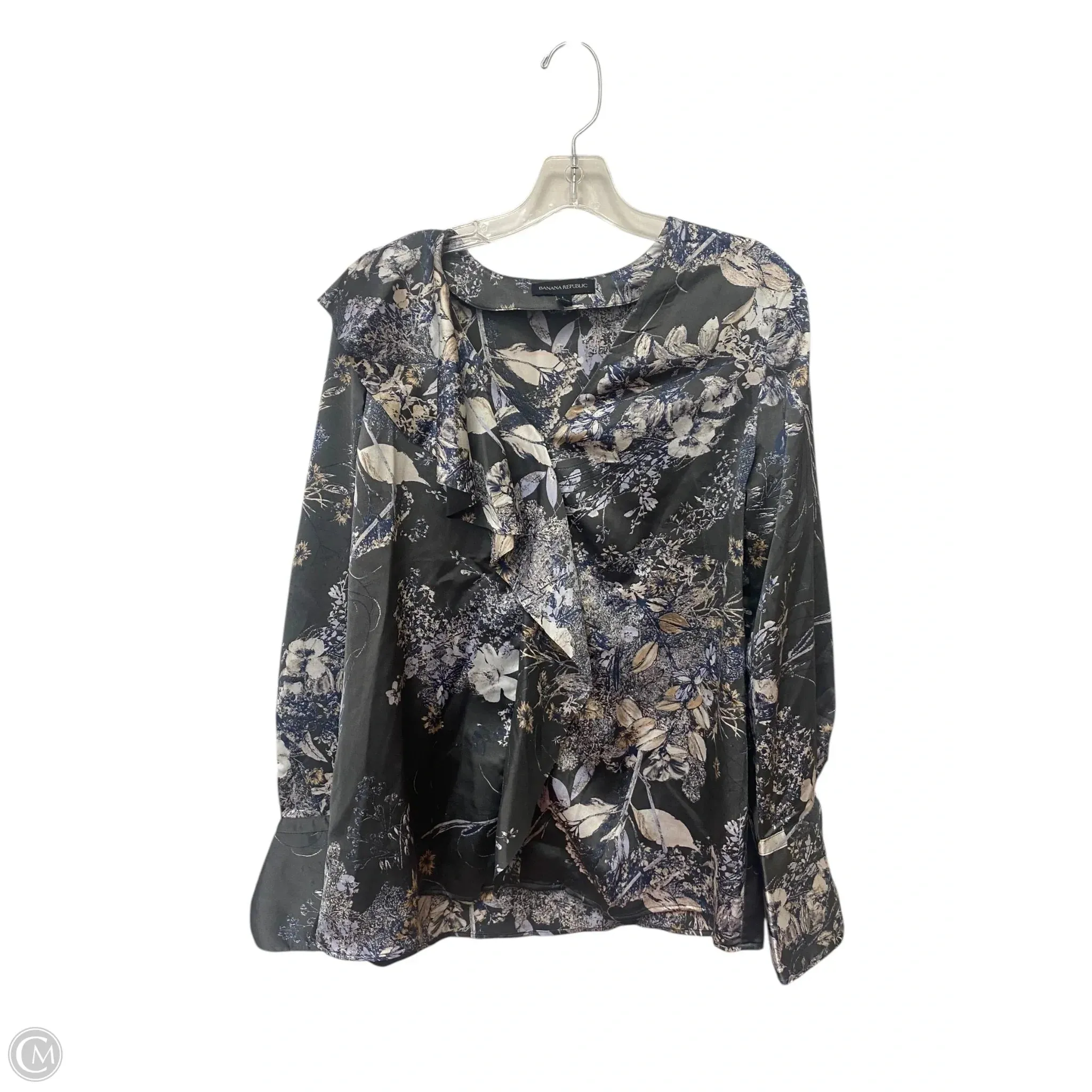 Top Long Sleeve By Banana Republic In Floral Print, Size: L
