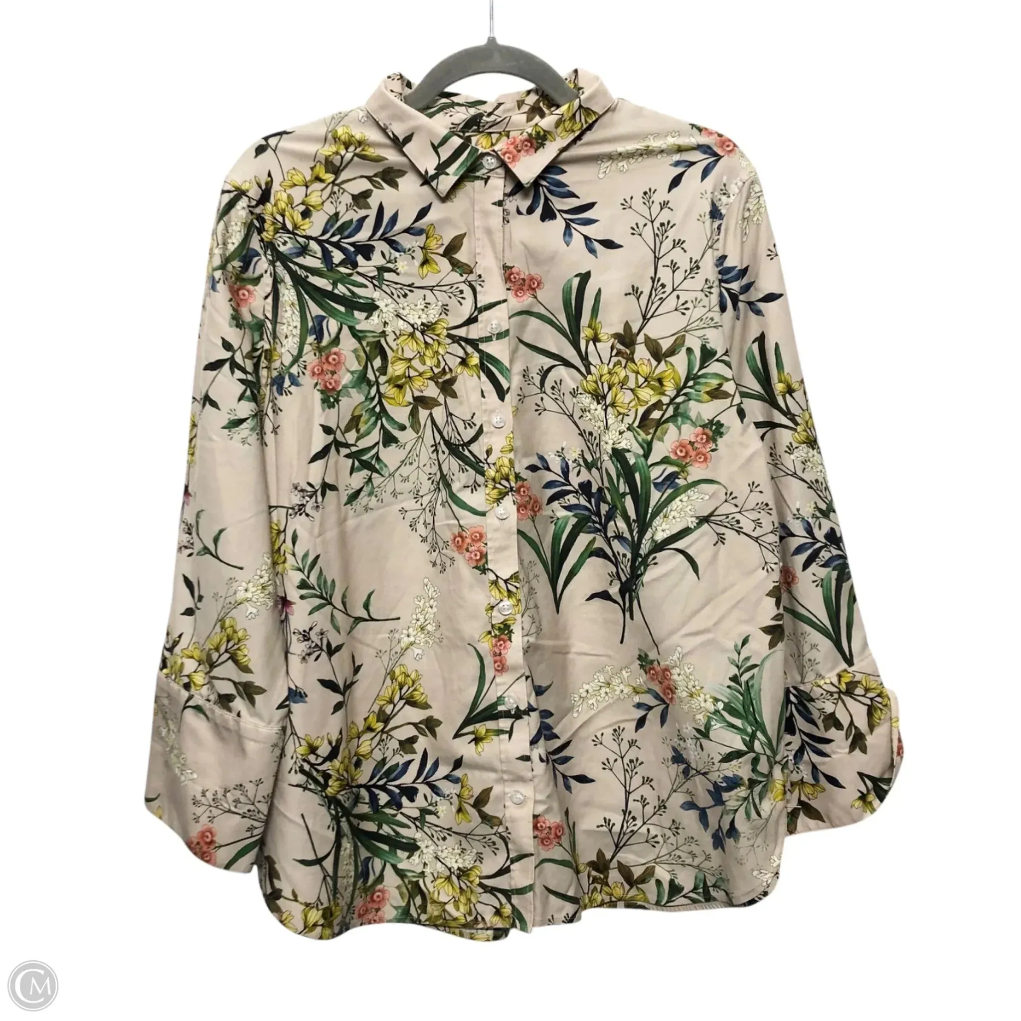 Top Long Sleeve By Chicos In Floral Print, Size: 14
