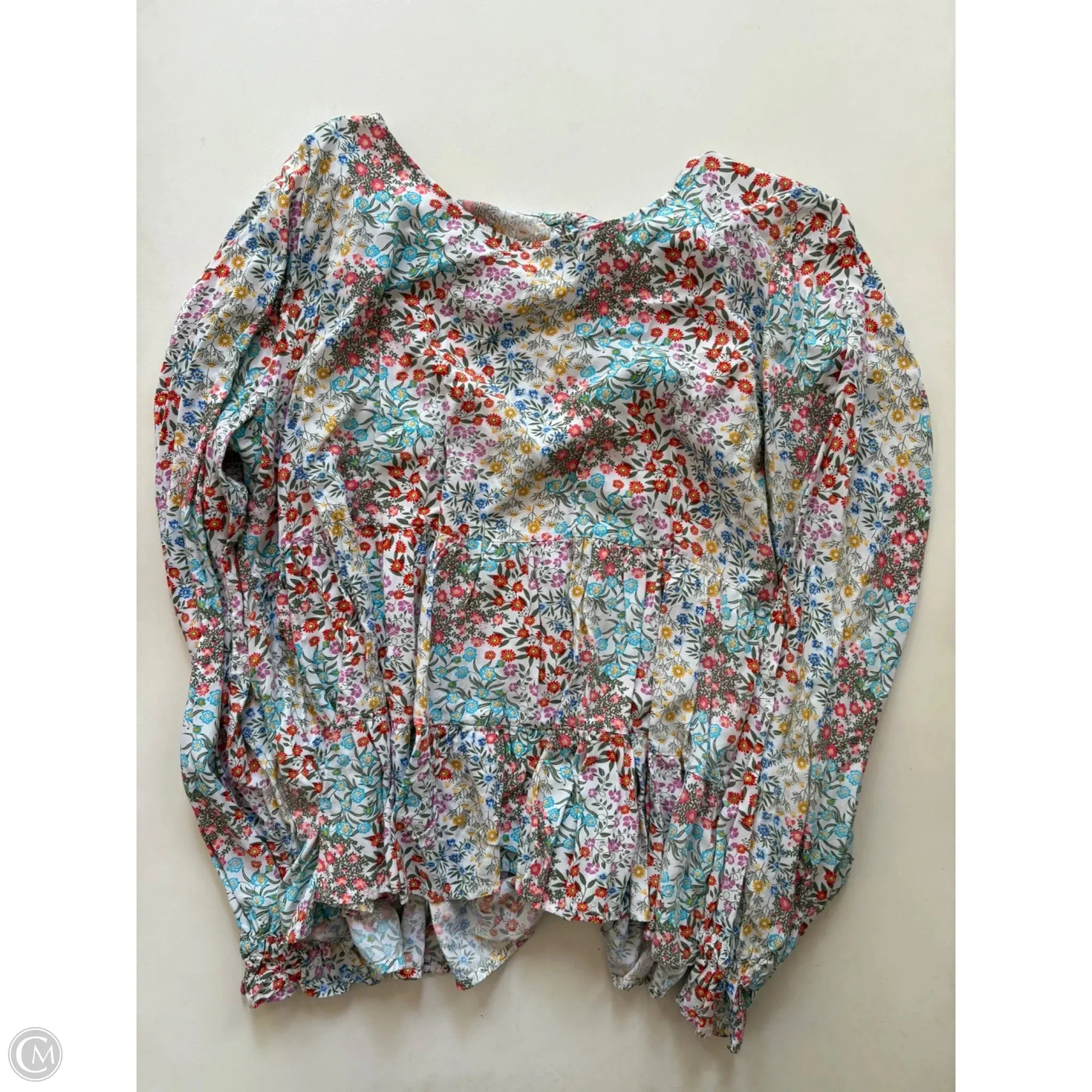 Top Long Sleeve By Jane And Delancey In Floral Print, Size: Xl