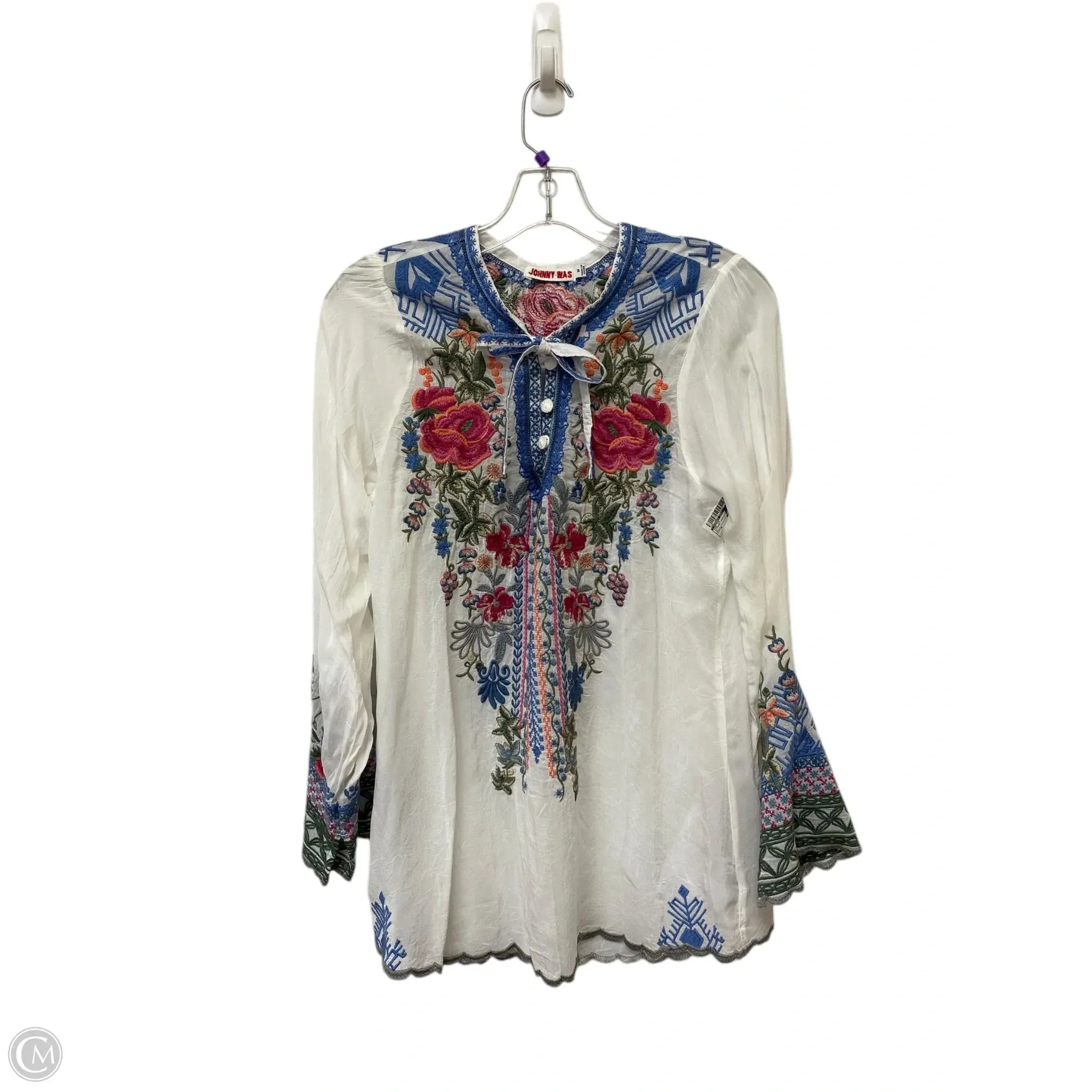 Top Long Sleeve By Johnny Was In Floral Print, Size: M