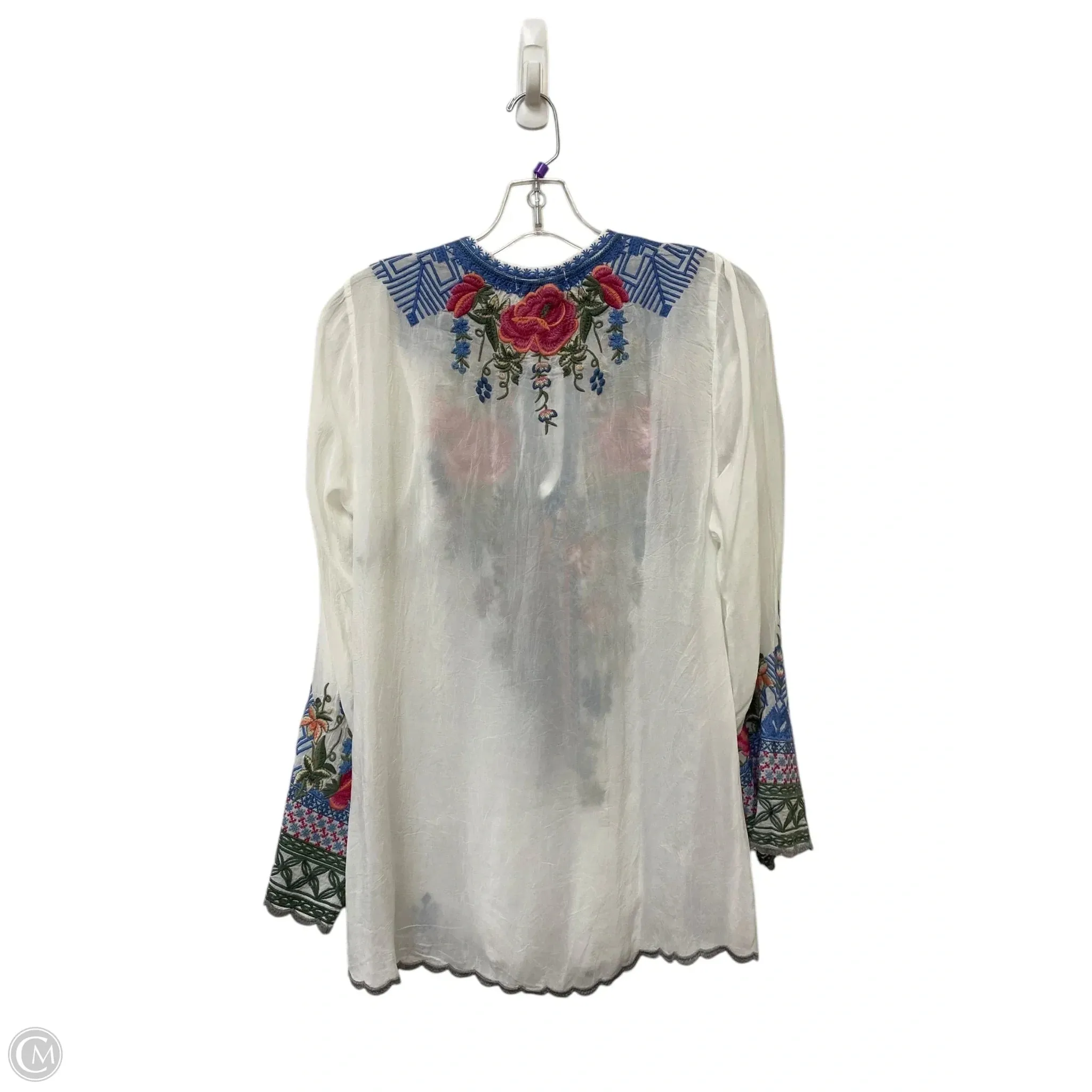 Top Long Sleeve By Johnny Was In Floral Print, Size: M