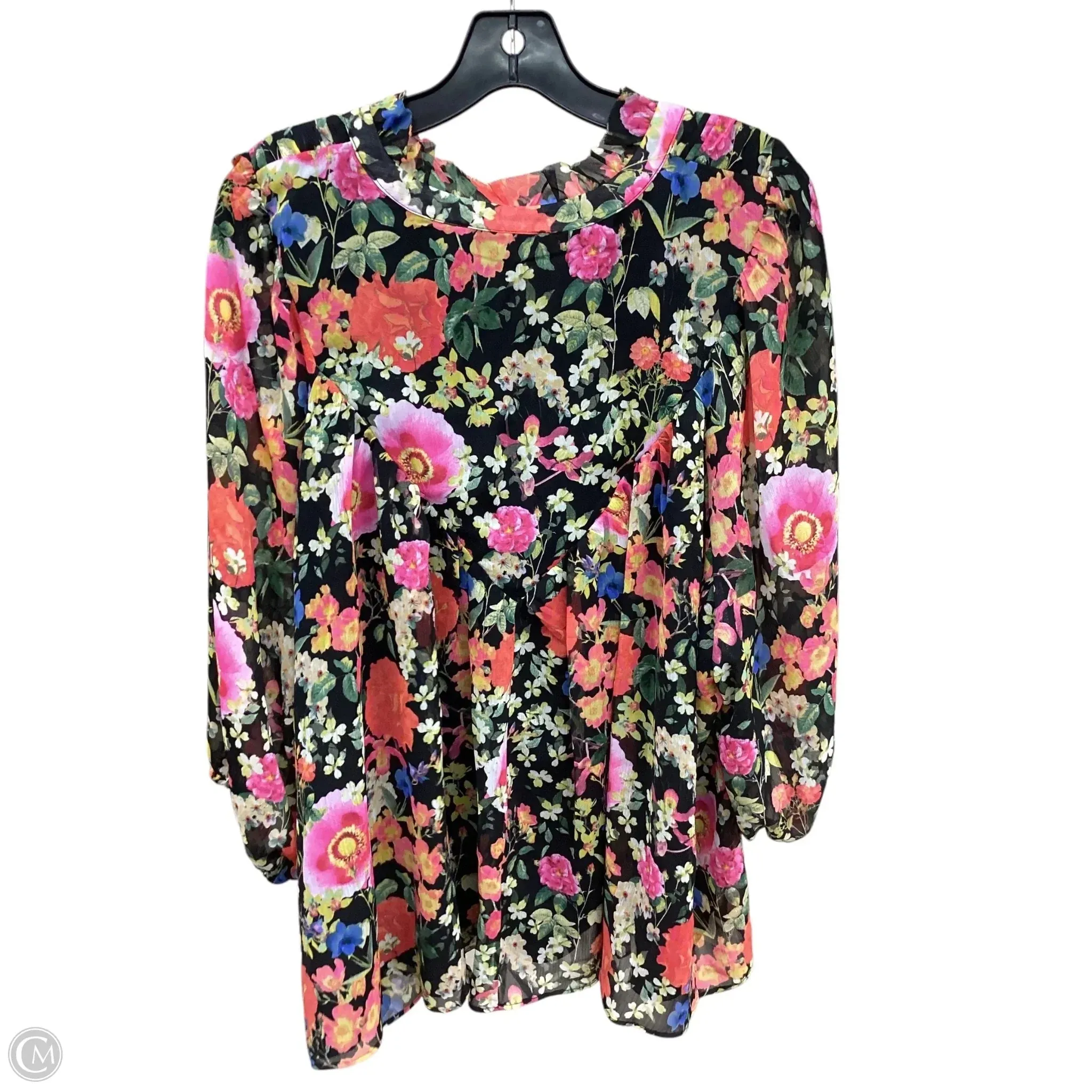 Top Long Sleeve By Rose And Olive In Floral Print, Size: 2x