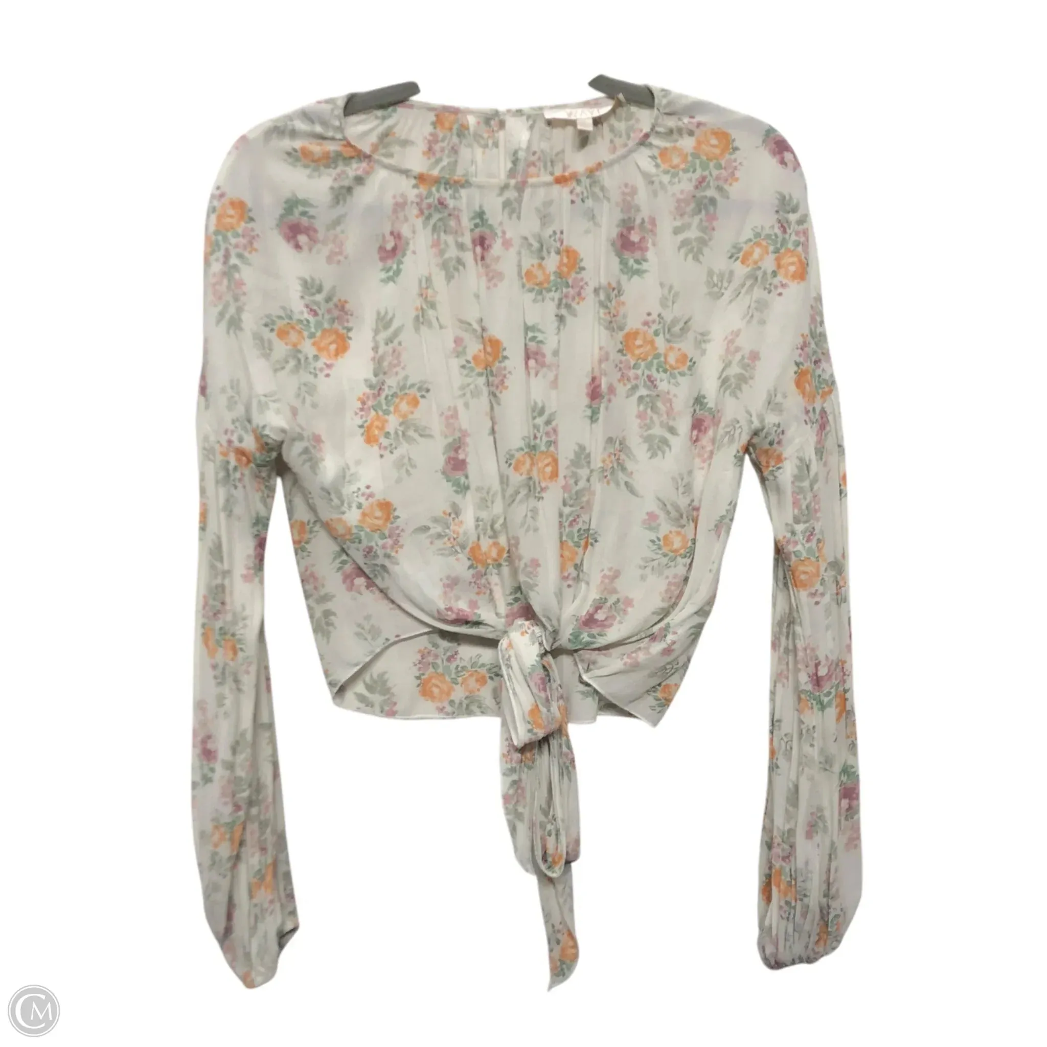 Top Long Sleeve By Wayf In Floral Print, Size: S