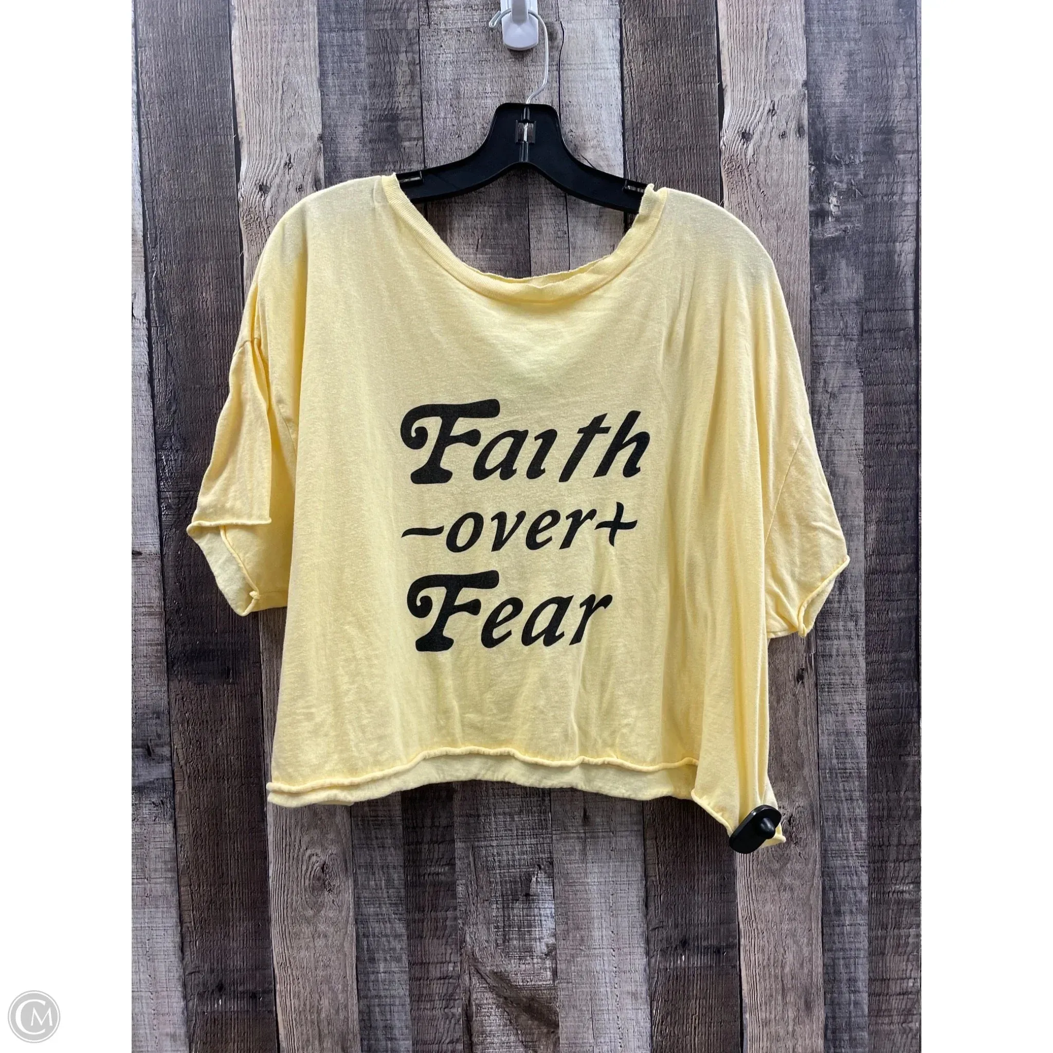 Top Short Sleeve Basic By Abound In Yellow, Size: S